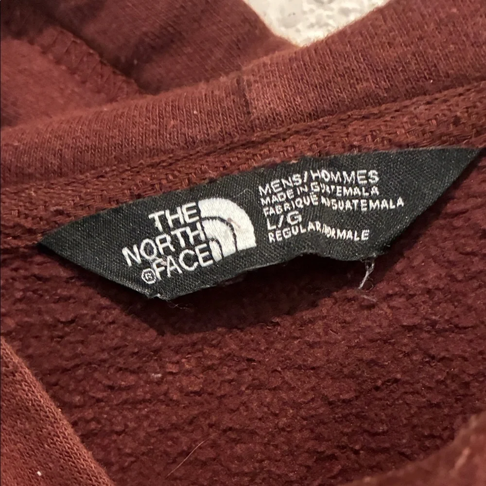 The North Face Deep Maroon Pullover Hoodie with White Logo SIZE L